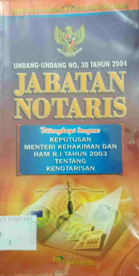 UNDANG-UNDANG JABATAN NOTARIS