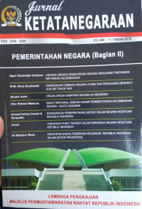 JURNAL KETATANEGARAAN: PEMERINTAHAN NEGARA (BAGIAN II)