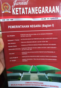 JURNAL KETATANEGARAAN: PEMERINTAHAN NEGARA (BAGIAN I)